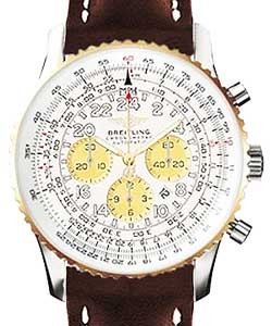Navitimer Cosmonaute Chronograph 2 Tone on Strap with Silver Dial 