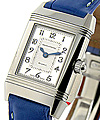 Lady's Duetto Reverso with Diamonds Steel on Blue Strap