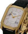 Karree Moonphase in Rose Gold Bezel on Alligator leather strap with Silver Index Dial