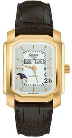 Karree Perpetual Calendar in Rose Gold Rose Gold on Strap with Silver Dial