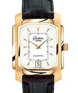 Karree Original 30mm Automatic in Rose Gold on Black Crocodile Leather Strap with Silver Dial