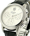 Senator Chronograph Date in Steel Steel on Strap with Silver Dial 