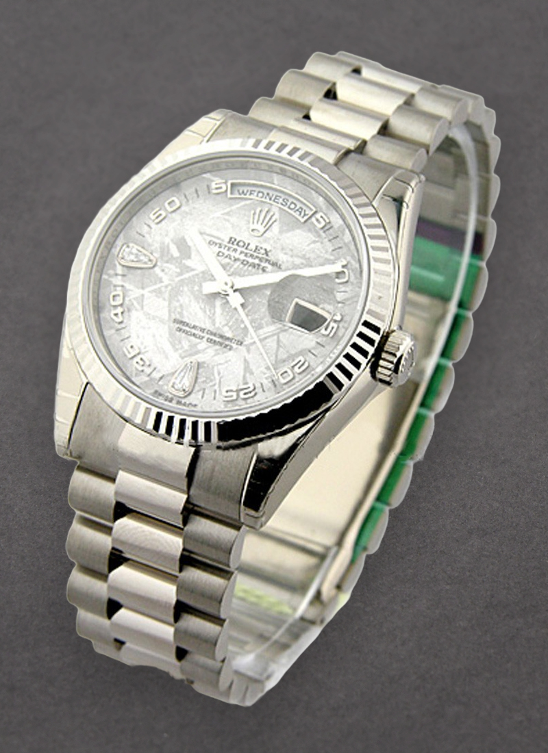 Rolex Unworn Men's Day - Date President in White Gold - Fluted Bezel