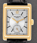 Gondolo  5010J Yellow Gold Silver Stick Dial on Strap