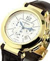Pasha 42mm Chronograph Yellow Gold on Strap with Silver Dial