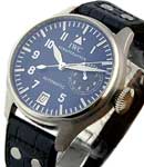 Big Pilots 46.2mm Automatic in Platinium-Limited to 500pcs on Black Alligator Leather Strap with Blue Dial