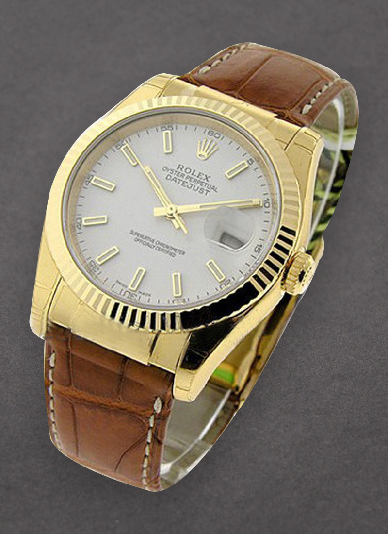 Rolex Unworn Datejust in Yellow Gold with Fluted Bezel