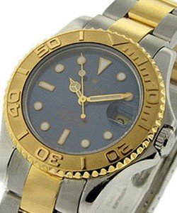Yacht-Master 2-Tone Mid Size 35mm on 2-Tone Oyster Bracelet with Blue Dial