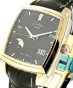 Karree Perpetual Calendar 40mm Autoamtic in Rose Gold - New Style on Black Crocodile Leather Strap with Black Dial