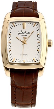Karree 30mm Automatic in Rose Gold on Brown Crocodile Leather Strap with Silver Dial