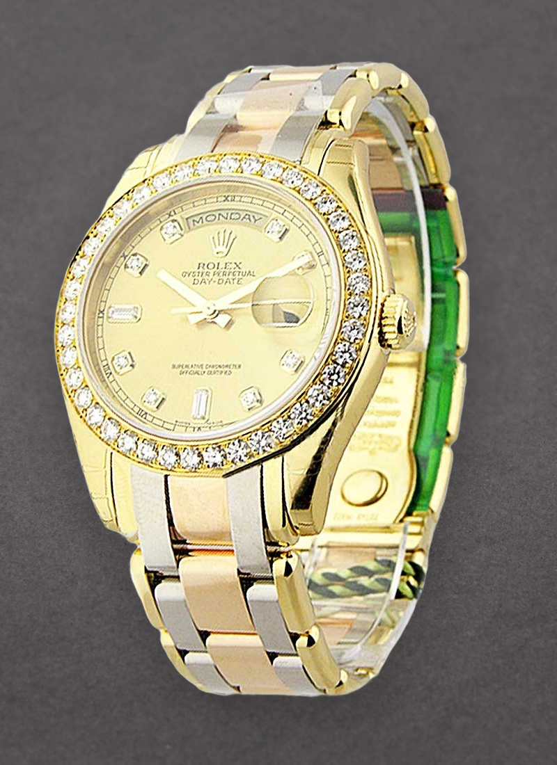 Rolex Unworn Masterpiece Men's Tridor in Yellow Gold with Diamond Bezel