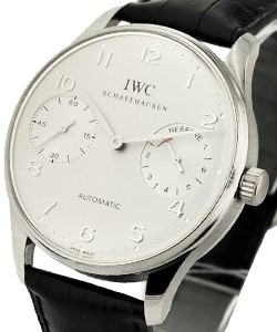 Portugieser 7 Day Power Reserve in Platinum - Limited Edition of 500 pcs. on Black Crocodile Leather Strap with Silver Dial