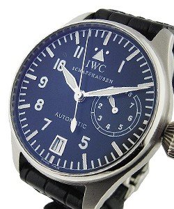 Big Pilots Watch in Platinum - 500 pcs. Limited Edition on Leather Strap with Blue Dial
