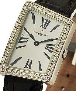 1972 Asymmetric Small Size White Gold on Strap with Silver Dial 