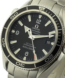 Seamaster Planet Ocean in Steel On Steel Bracelet with Black Dial