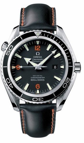 Planet Ocean 45mm Men's Automatic in Steel Steel on Strap with Black Dial