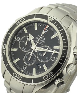 Planet Ocean Chronograph Steel on Bracelet  with Black Alumunim Bezel