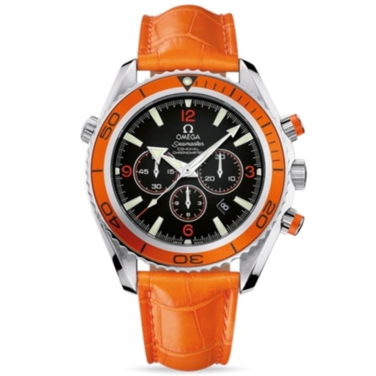 Planet Ocean Chronograph Steel on Orange Strap