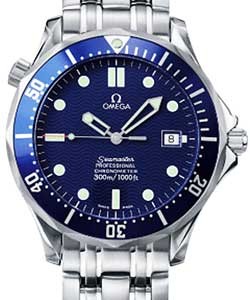 Seamaster James Bond 007 42mm Automatic in Steel with Blue Bezel on Steel Bracelet with Blue Dial