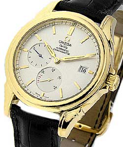 Co-Axial Power Reserve 38.7mm Automatic in Yellow Gold on Black Crocodile Leather Strap with White Dial