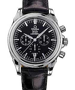Co-Axial Chronograph 41mm Automatic in Stainless Steel on Black Crocodile Leather Strap with Black Dial