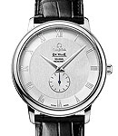 Co-Axial Small Seconds in Steel on Black Crocodile Leather Strap with Silver Dial