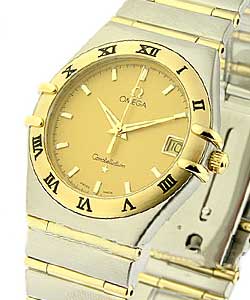 Constellation Classic 33.5mm Quartz in Steel and Yellow Gold with Roman Numeral Bezel on 2-Tone bracelet with Champagne Dial