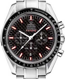 Speedmaster Racing Chronograph 42mm Automatic in Steel with Black Tachmetre Bezel on Steel Bracelet with Black Dial