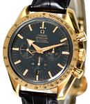 Speedmaster Broad Arrow Chronograph in Yellow Gold on Black Crocodile Leather with Black Dial