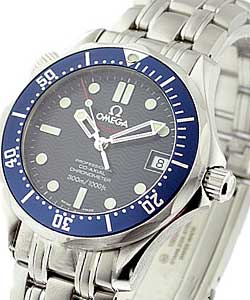 Seamaster 300m Chronometre 36.25mm Auutomatic in Steel on Stainless Steel Bracelet with Blue Wave Dial