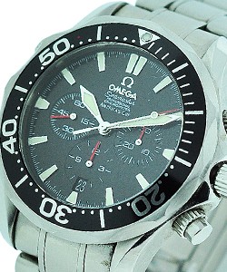 Seamaster 300m Chronograph in Steel on Steel  Bracelet with Black Dial