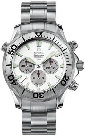 Seamaster 300m Chronograph Special Edition in Steel on Steel Bracelet with White Dial