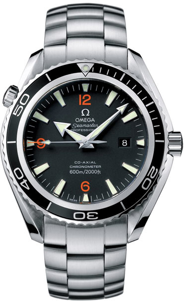 Seamaster Planet Ocean in Steel on Steel Bracelet with Black Dial
