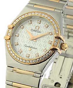 Constellation 95 25.5mm in Steel and Rose Gold with Diamond Bezel on 2 Tone Bracelet with White MOP Diamond Dial