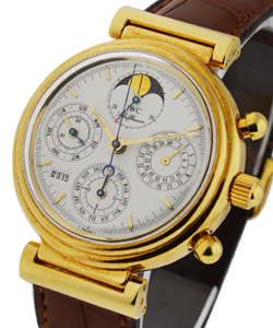 Da Vinci Perpetual Calendar in Yellow Gold on Brown Alligator Leather Strap with White Dial