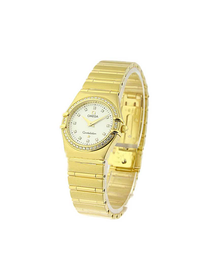 Omega Constellation 95 25.5mm in Yellow Gold with Diamond Bezel
