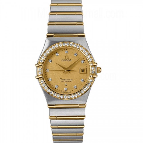 Omega Constellation 95 in Steel with Yellow Gold Diamond Bezel