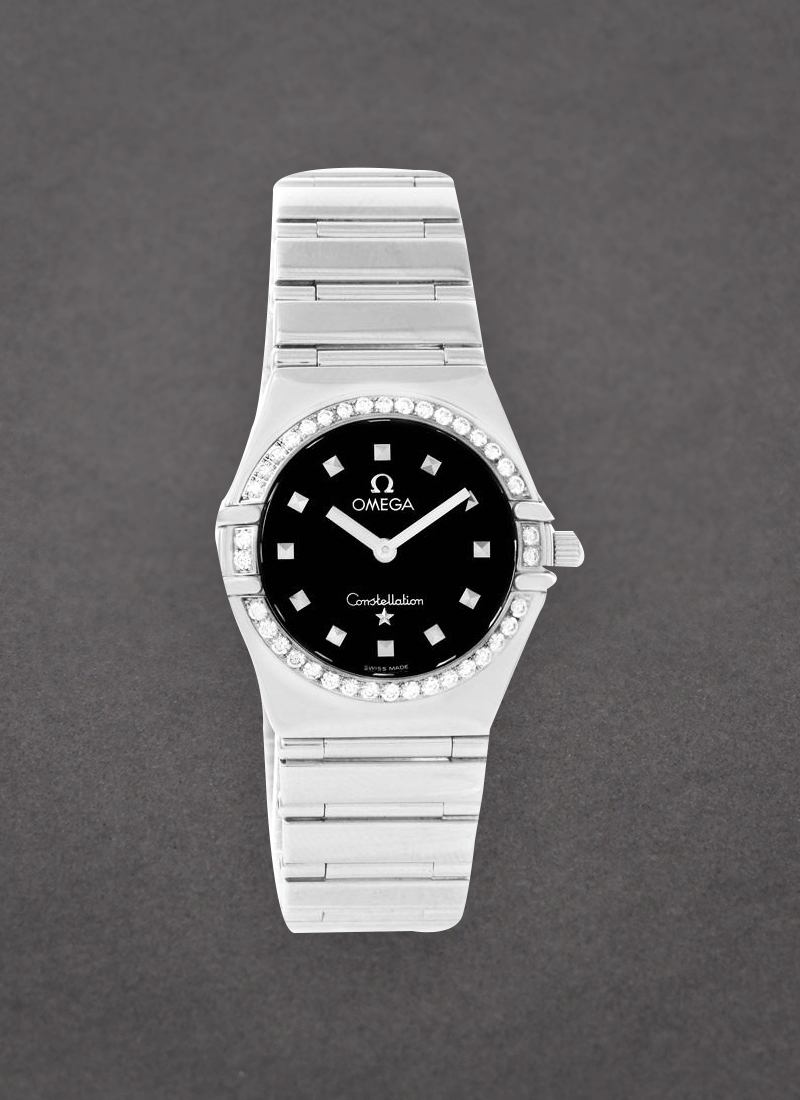 Constellation My Choice in Steel with Diamond Bezel on Steel Bracelet with Black Dial 1475.51