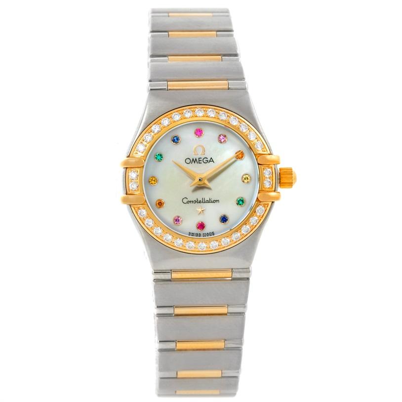 Constellation Iris 95 in Steel with Yellow Gold Diamond Bezel on Steel and Yellow Gold Bracelet with MOP Dial