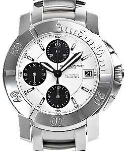 Capeland S Chronograph in Steel on Steel Bracelet with White and Black Dial