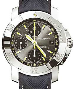 Capeland S Chronograph in Steel on Black Toile de Voile Strap with Grey and Black Dial