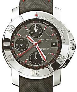 Capeland S Chronograph in Steel  on Black Toile de Voile Strap with Grey and Black Dial