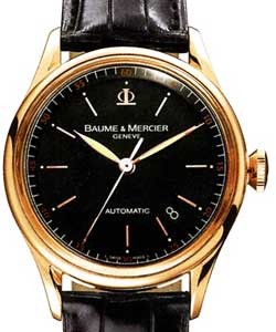 Classima Executives Retro in Rose Gold on Brown Leather Strap with Black Dial