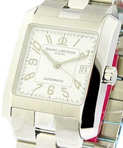 Hampton Classic Square in Steel Steel on Bracelet with White Dial