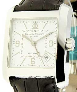 Hampton Classic Square Steel on Strap with White Dial 