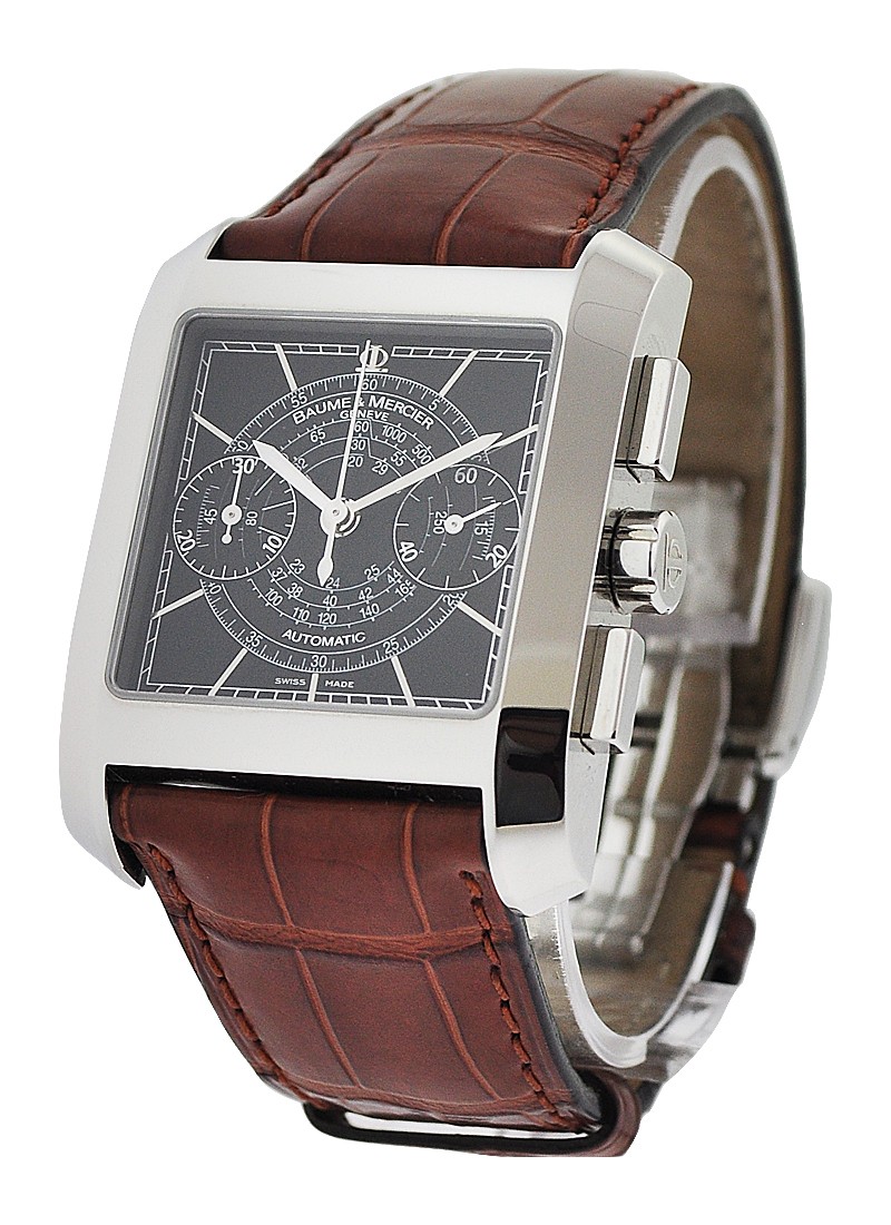 Hampton Classic Square Steel on Strap with Black Dial 8608