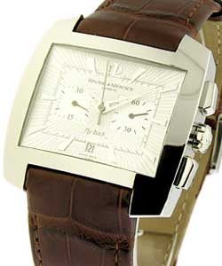 Hampton Spirit Flyback in Steel on Brown Crocodile Leather Strap with Silver Dial