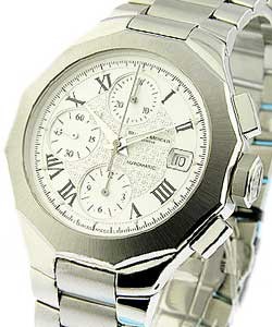Riviera Chronograph in Steel Steel on Bracelet with White Dial 