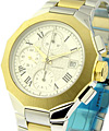 Riviera Chronograph in 2-Tone Steel and Yellow Gold on Bracelet with White Dial