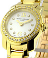 Capeland in Yellow Gold with Diamond Bezel on Bracelet with White MOP Diamond Dial